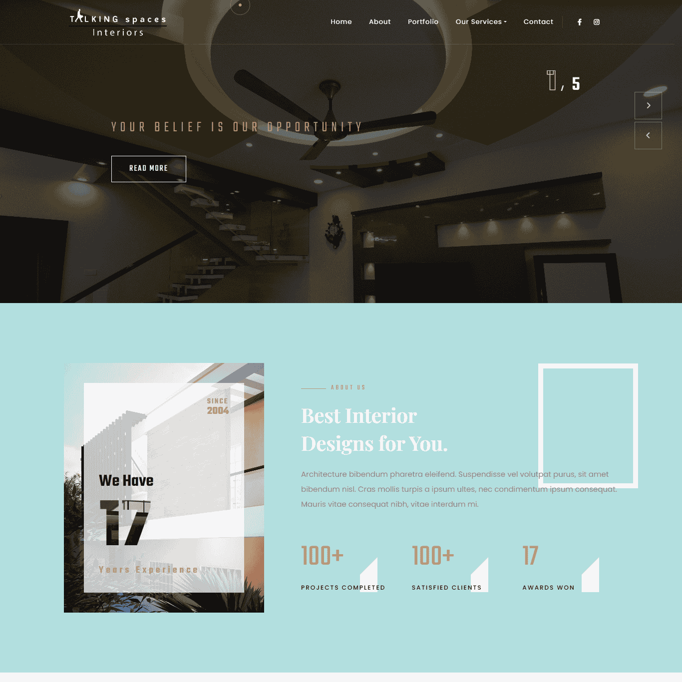 Talking Spaces - Interior Designer Website